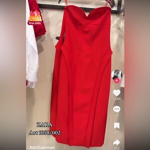 Zara Vibrant Scarlet Midi Dress
